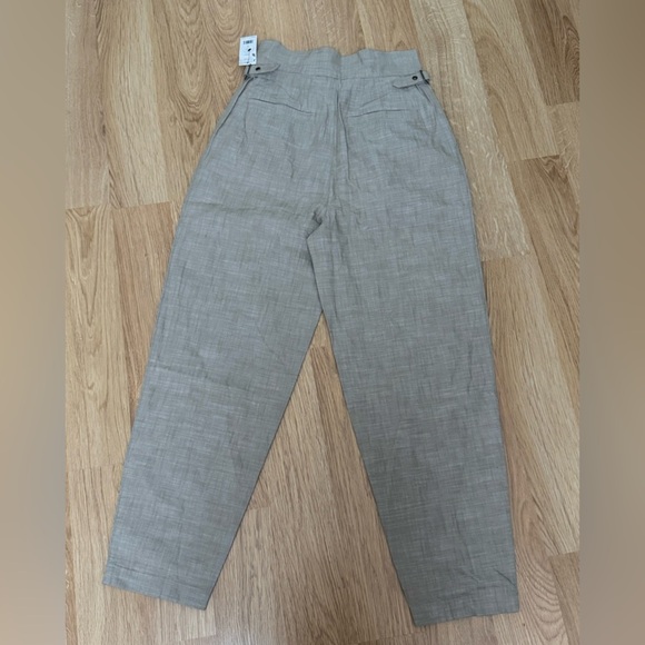 JOIE 100% Cotton Nadia Pants in Oatmeal Light Academia Pleated Size 0 NWT - Picture 8 of 11